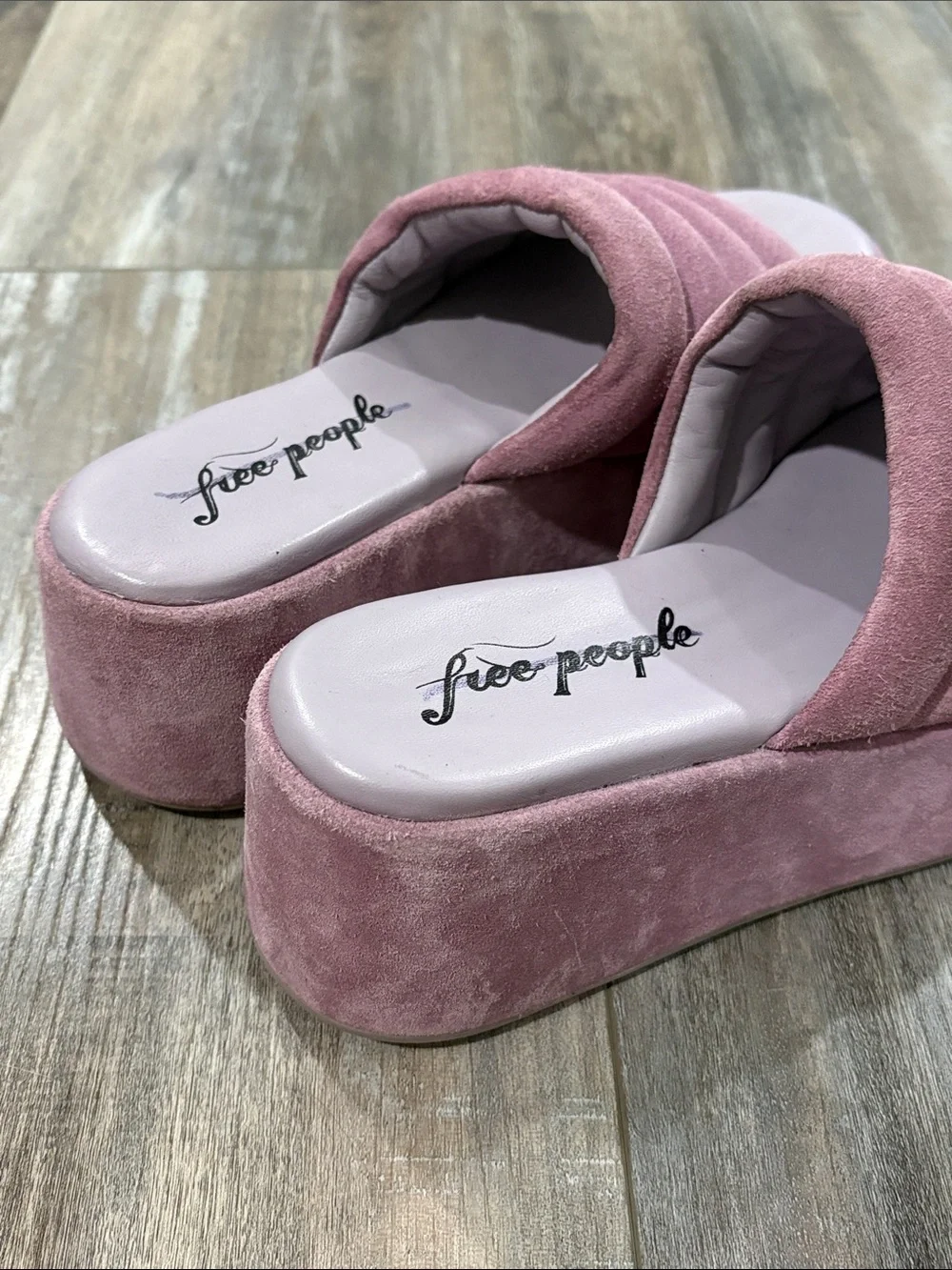 Free People Almost Paradise Violet Suede Platforms Size 38.5